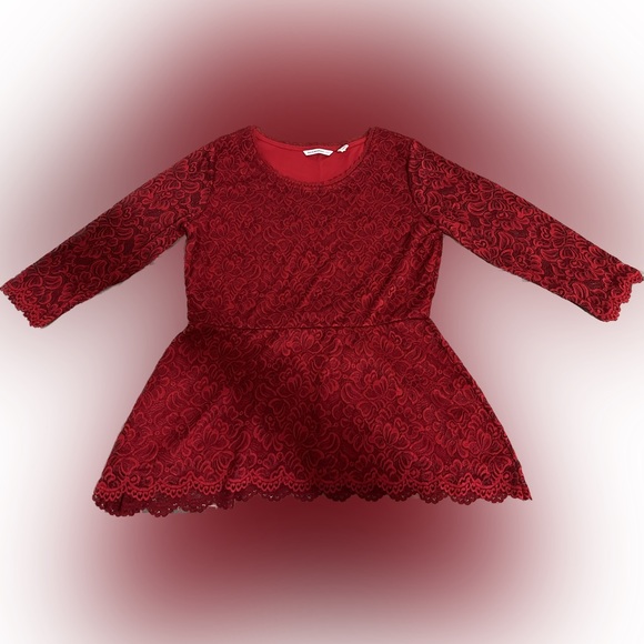 Women’s Isaac Mizrahi Live Red Lace Blouse - Small (S) - Picture 2 of 6